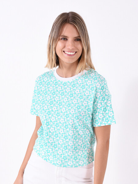 REMERA FULL FLOWER CELESTE