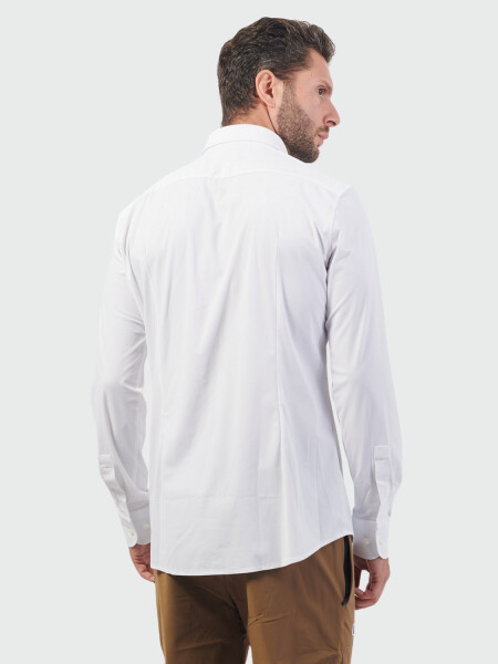 BOSS - Camisa slim fit elastizada, P-HANK-KENT Blanco
