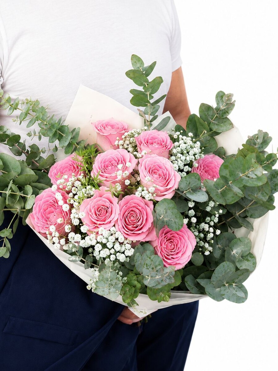 RAMO 12 ROSAS ROSADAS