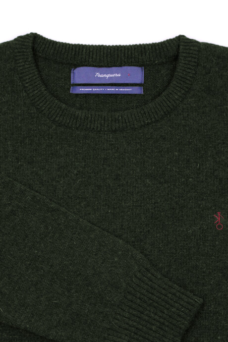 Buzo Cuello Base de Lana Verde Oscuro