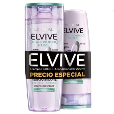 Shampoo Elvive Ha Pure 370ml + Acondicionador 200ml Shampoo Elvive Ha Pure 370ml + Acondicionador 200ml