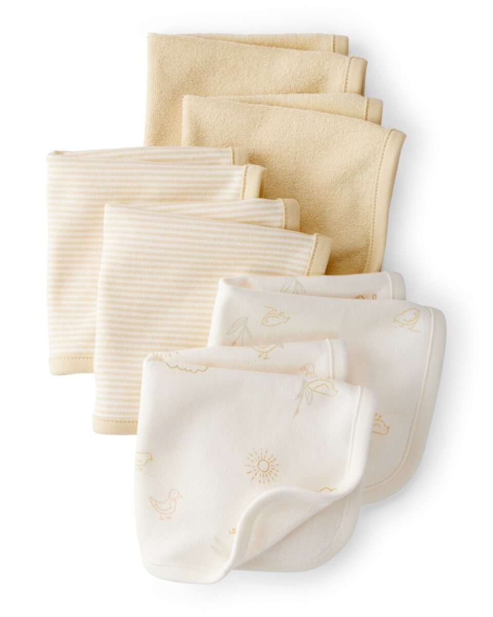 Pack seis paños de aseo de algodón terry, beige 