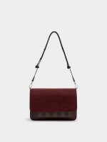 Bolso Bandolera Con Solapa burdeos