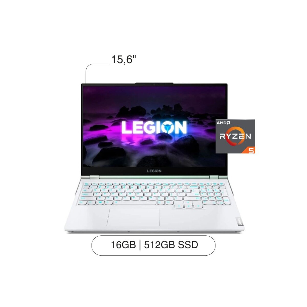 Notebook LENOVO Legion 5 15ACH6 15.6' 512GB / 16GB RAM R-5 W11 - White 