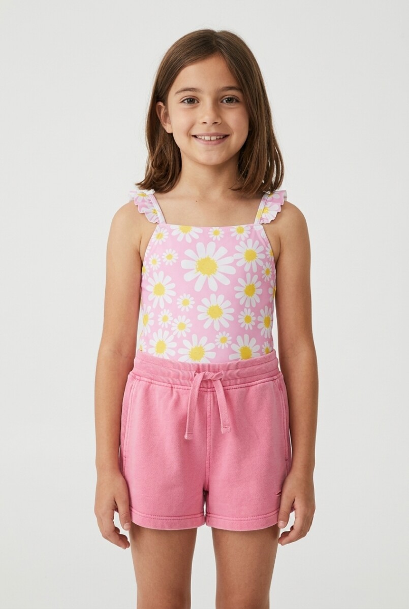 Short de algodon lavado - Fucsia 
