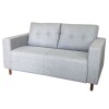Sofa 2 cuerpos tela Gris Brillo con respaldo semi capitoneado Sofa 2 cuerpos tela Gris Brillo con respaldo semi capitoneado