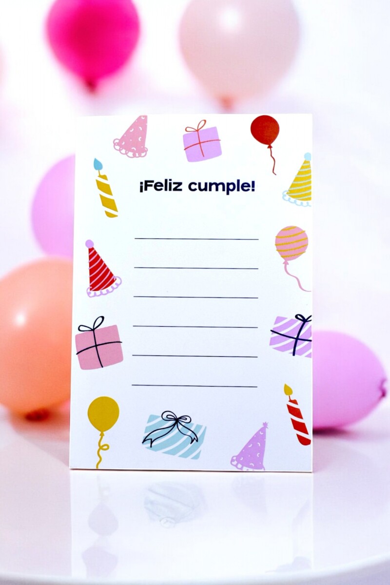 Tarjeta cumpleaños 10x15 - DISEÑO 15 