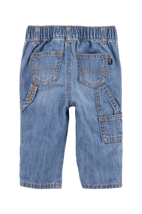 Pantalón jean con puños plegables Sin color