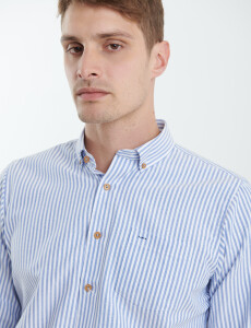 012622 CAMISA HARRINGTON LABEL Azul Osc/natural