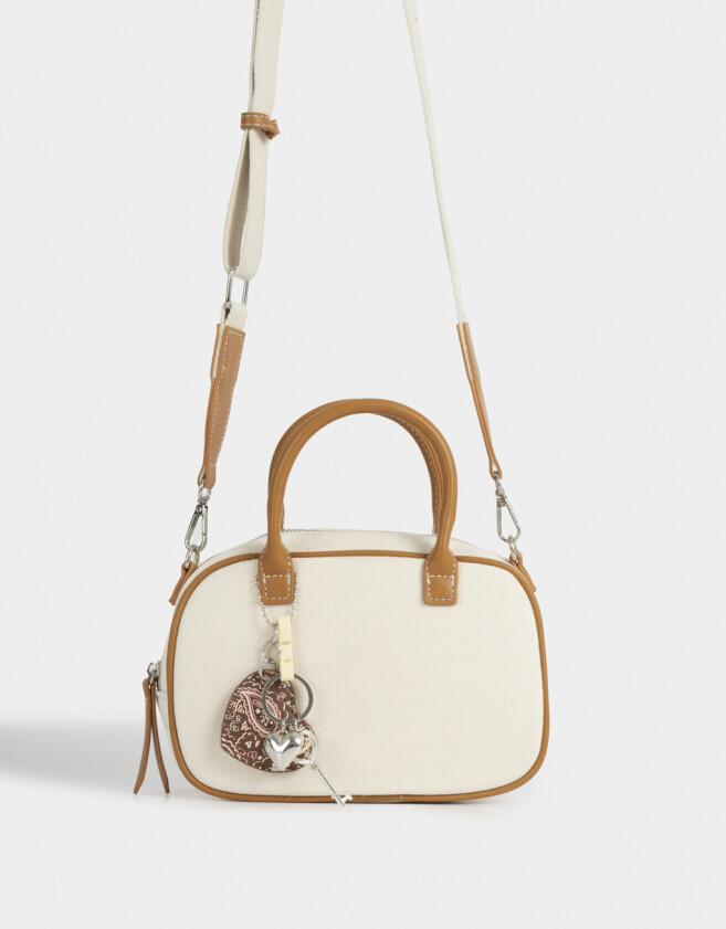 Bowling Cartera Bowling Con Charm - Blanco Crudo