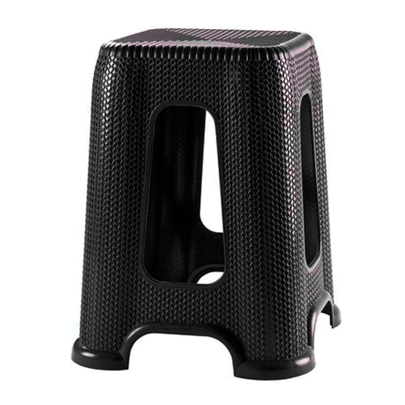Banqueta simil ratán NEGRO