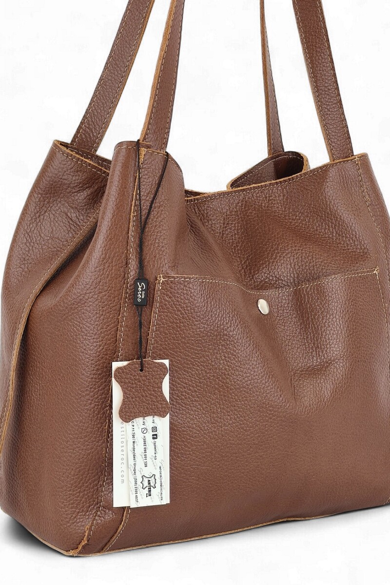 Cartera mujer 100% cuero Marrón