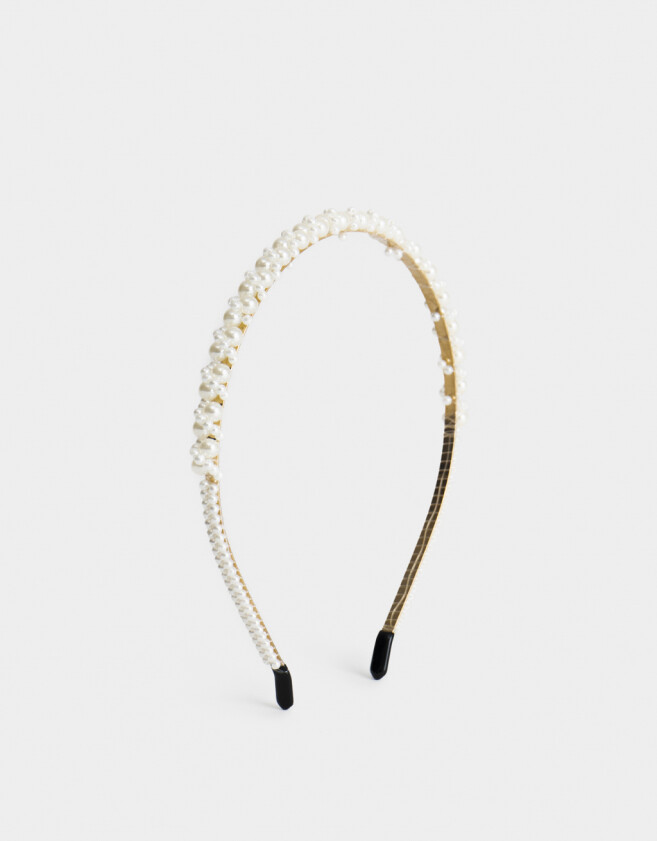 Vinchas Rígidas Con perlas Vincha Rígida Perlas - Blanco Crudo