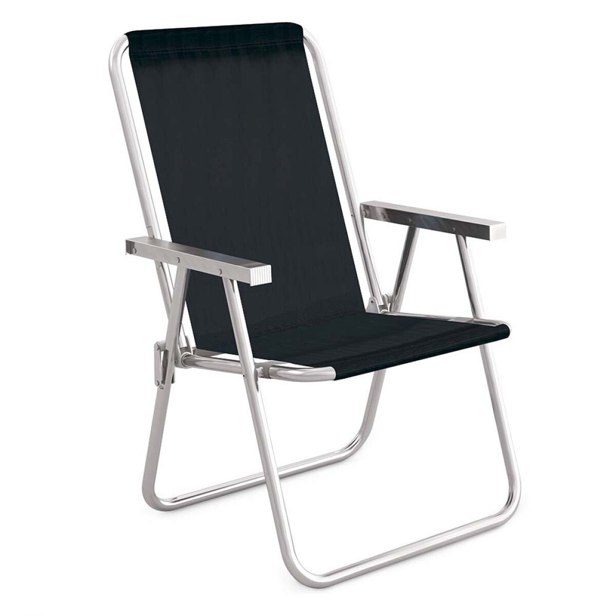 SILLA ALTA CONFORTO ALUMINIO SANNET NEGRO, APOYA BRASOS ALUMINIO 