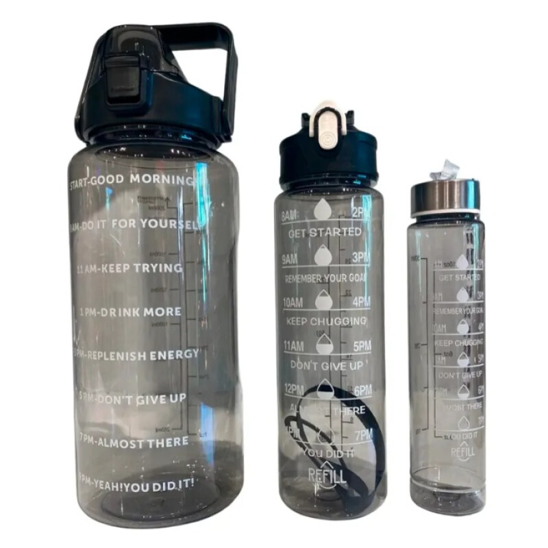 Set 3 Botellas Caramañola Deportivas Motivacionales Set 3 Botellas Caramañola Deportivas Motivacionales