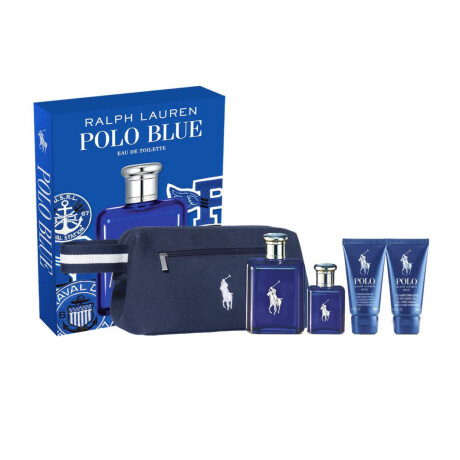 Fragancia Masculina Ralph Lauren Polo Blue EDT 125 ml + Mini 40 ml + After Shave 50 ml + Gel de Ducha 50 ml Set de Regalo