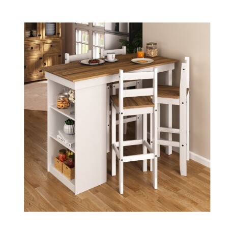 DESAYUNADOR LONDRES CON 4 BANQUETAS ALTAS BLANCAS DESAYUNADOR LONDRES CON 4 BANQUETAS ALTAS BLANCAS