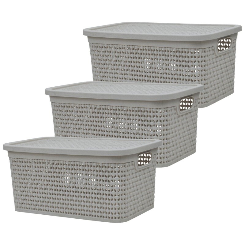 Set x3 Caja simil ratán 4 lts CAPPUCCINO