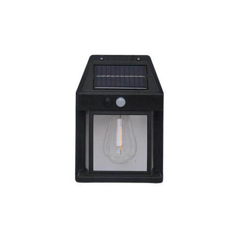 Lámpara farol solar p/exterior negro cálido IP65 IX4924