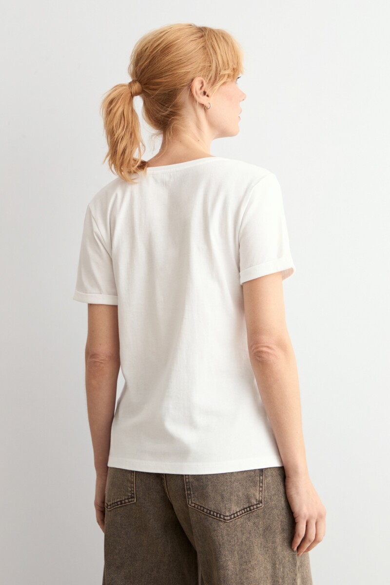 Remera escote en V blanco