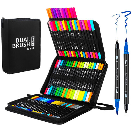 Set X72 Marcadores De Doble Punta Surtidos C/ Estuche Multicolor