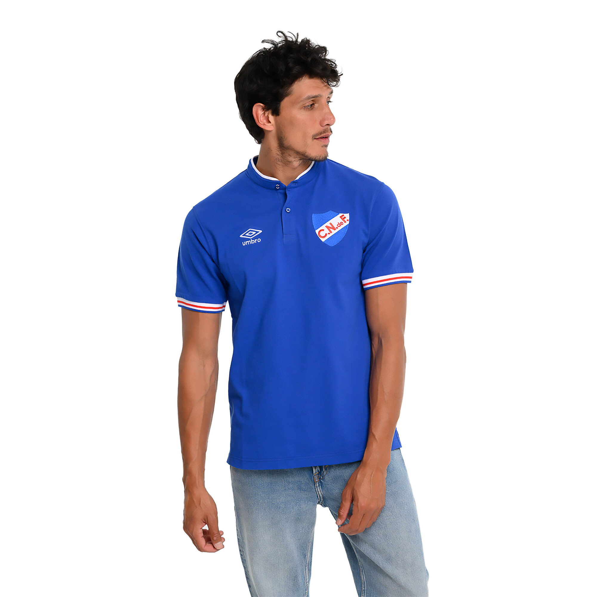 Remera de Hombre Umbro Polo Nacional Azul Francia Rojo