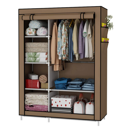 Ropero Closet De Tela Tnt Armable 6 Estantes Marron Marrón