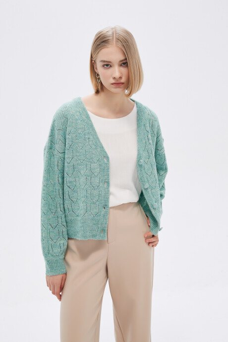 Cardigan Safia Verde Grisaceo