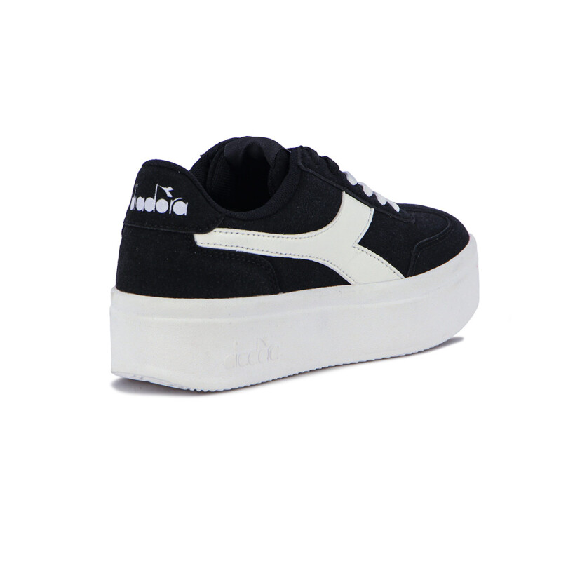 Championes Diadora Plataforma Bamplat Mujer Negro-blanco