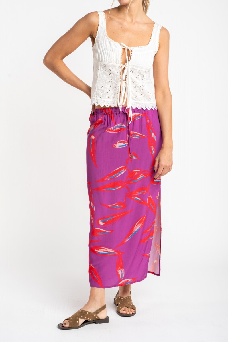 Falda Print Fucsia