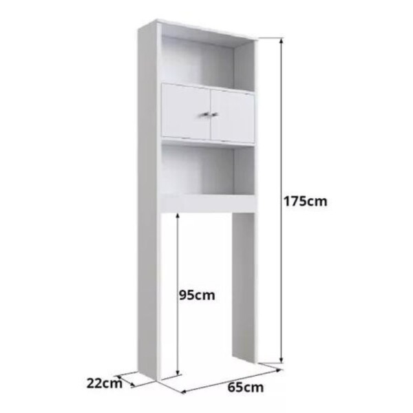 ARMARIO SOBRE LAVARROPAS O INODORO 65 CM 2 PUERTAS - BLANCO ARMARIO SOBRE LAVARROPAS O INODORO 65 CM 2 PUERTAS - BLANCO