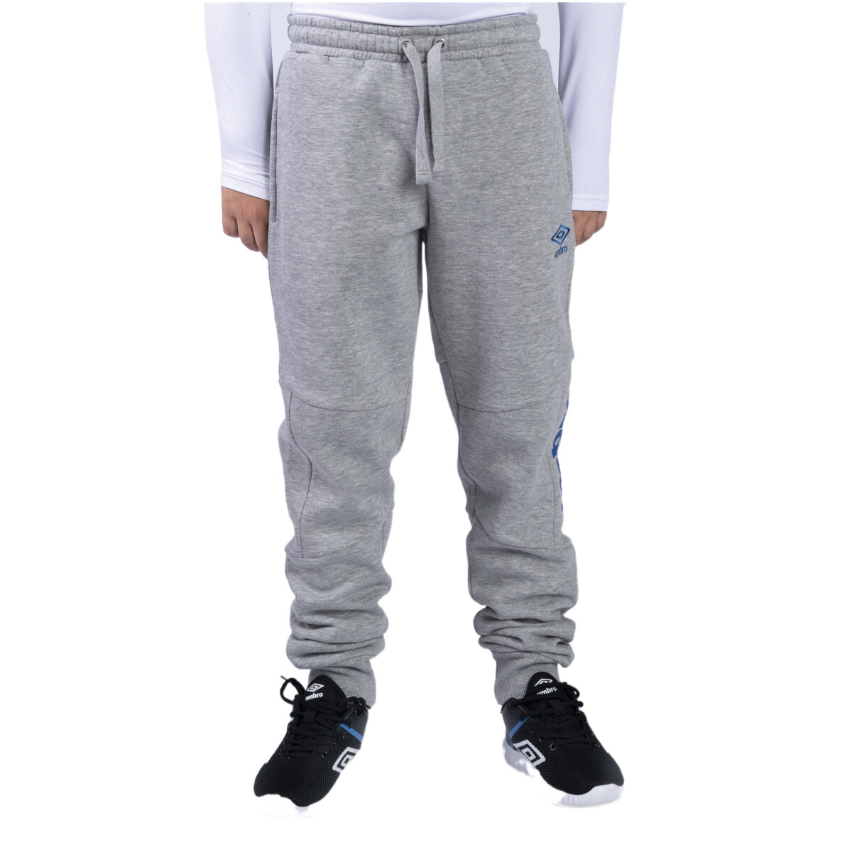 Pantalon de Niños Umbro Vintage Kids - Gris Melange - Azul Real 