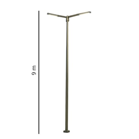 Columna 9mt con dos Brazos Blanca Columna 9mt Con Dos Brazos Gris