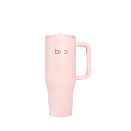 Vaso térmico brio 1200ml / Con tapa y sorbito Rosa pastel