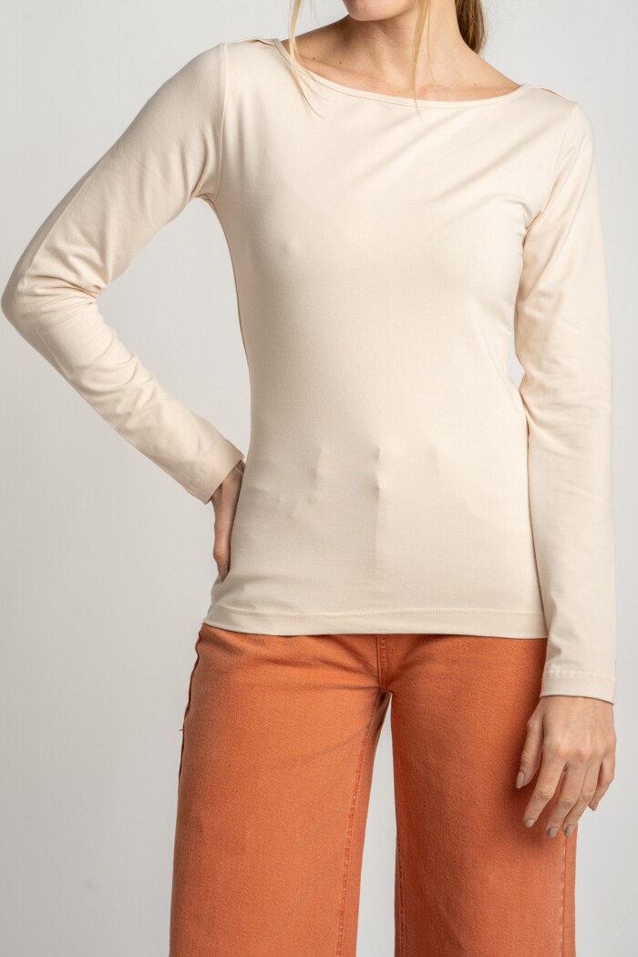 Remera Algodón Elastano Nácar