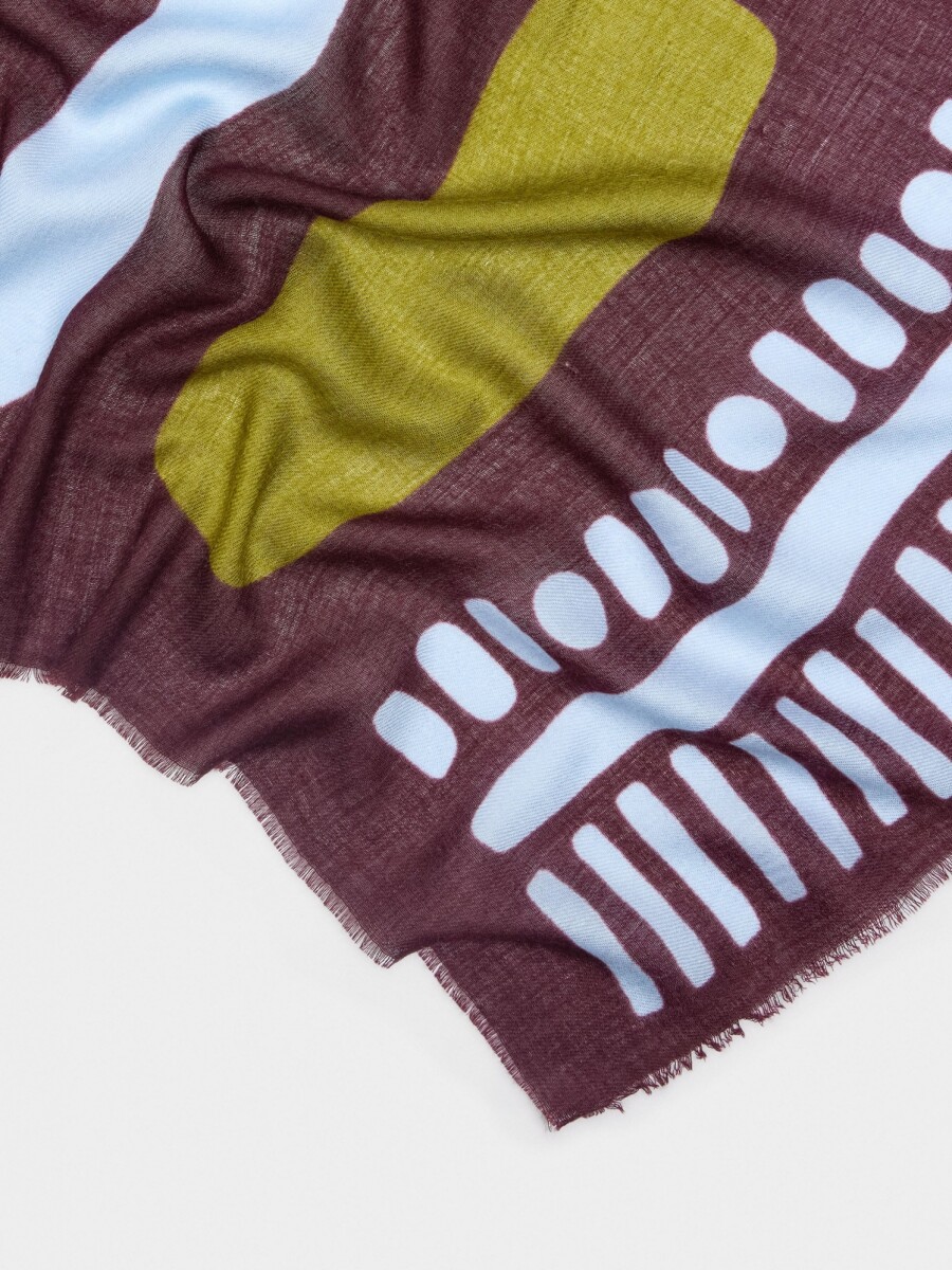 Pañuelo Estampado Con Lã marron