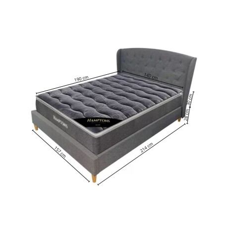 Sommier 2 Plazas Hamptons Hybrid Silver Con Respaldo Sommier 2 Plazas Hamptons Hybrid Silver Con Respaldo