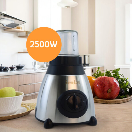 Licuadora Picadora 2 En 1 Vaso Vidrio 1,5L Ac. Inox 2500w Negro