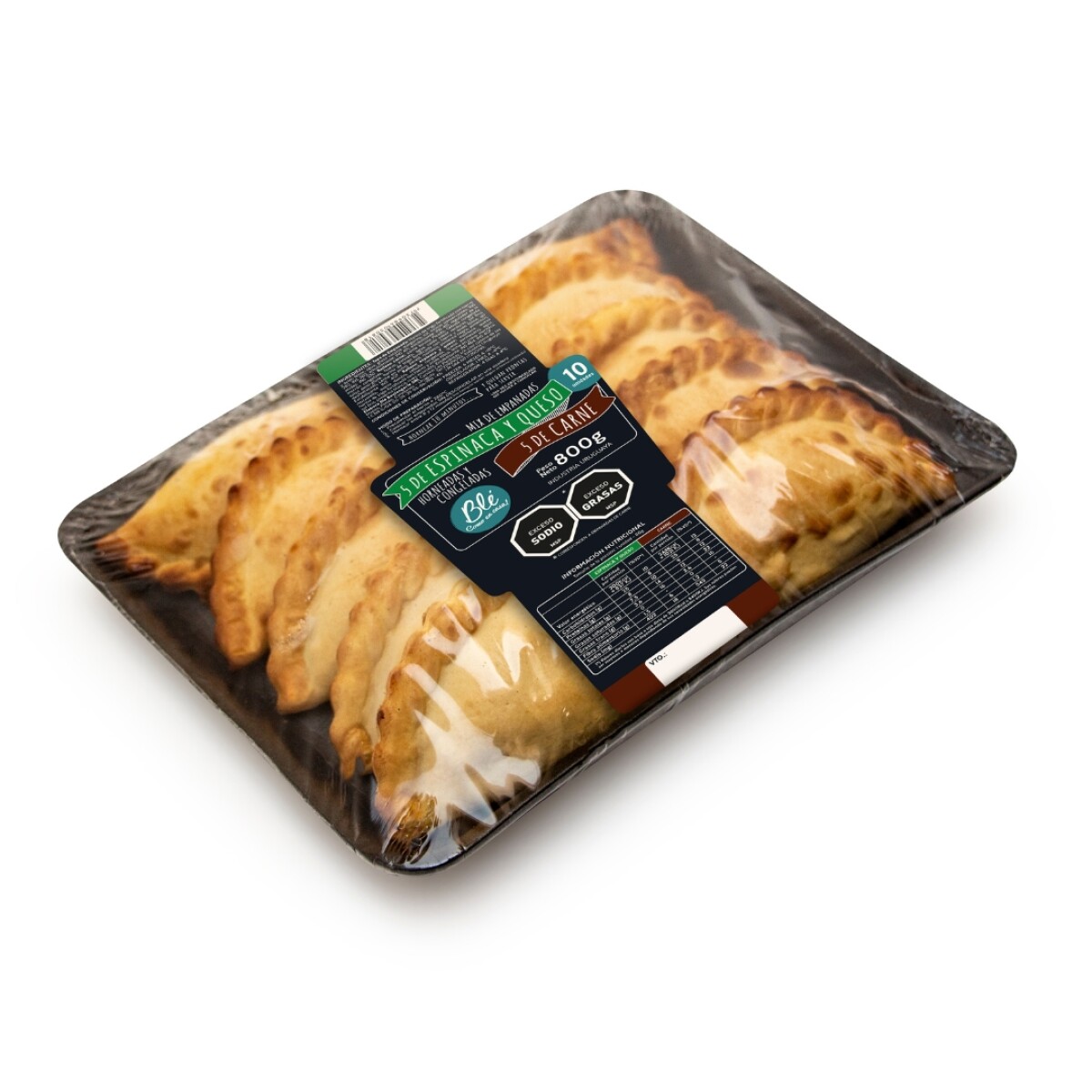 EMPANADAS MIX CARNE CON ESPINACA Y QUESO X10 BLE 