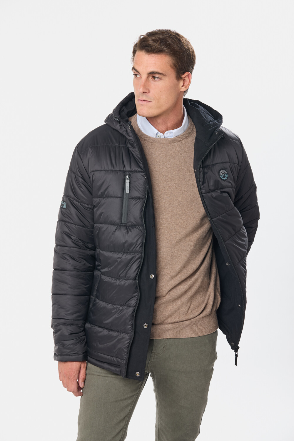 CAMPERA REVERSIBLE CAPITONEADA Negro