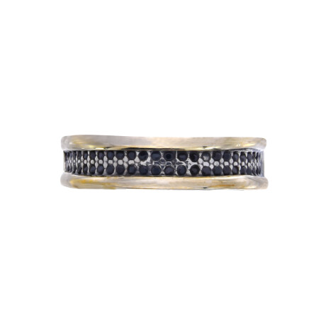 Anillo de plata 925 y double en oro 18 ktes con circonias. Anillo de plata 925 y double en oro 18 ktes con circonias.