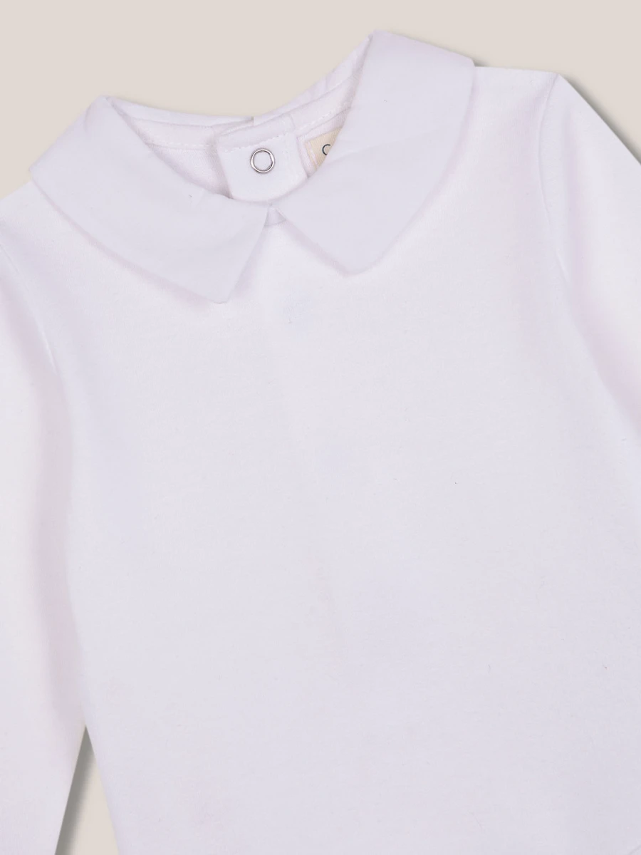 Body De Circular Con Cuello Popelin Blanco Optico