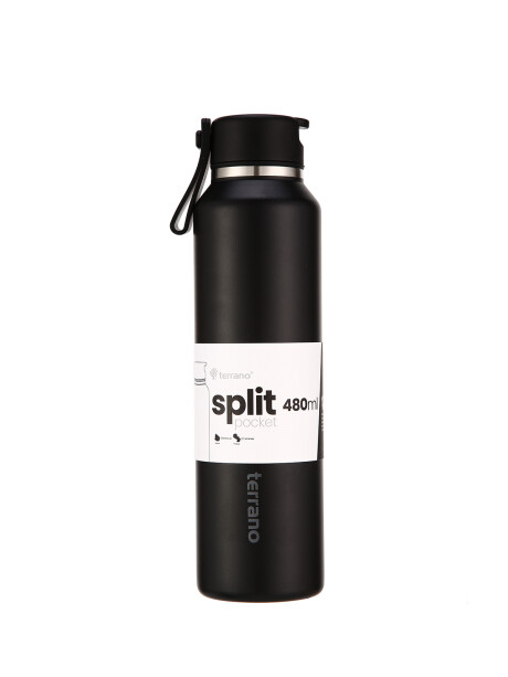 BOTELLA TERMICA SPLIT POCKET 480ML. Negro
