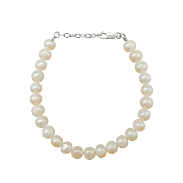 Pulsera Bolitas-Plata 925-Con perla-PU3004 conperla