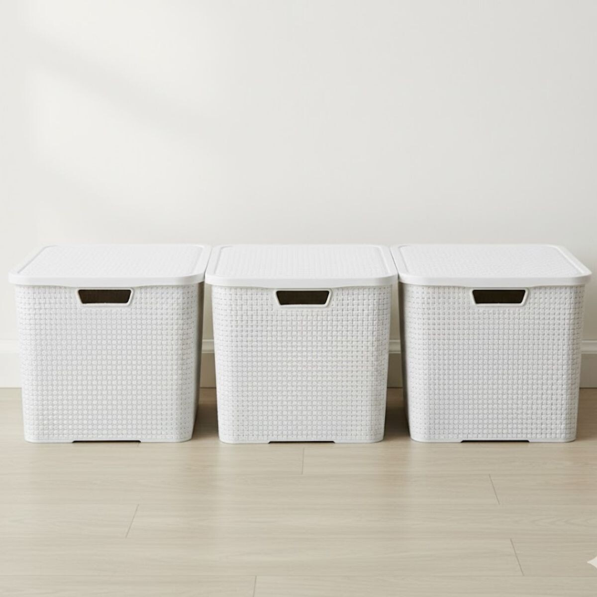 Set x3 Caja ratán 40 lts - BLANCO 