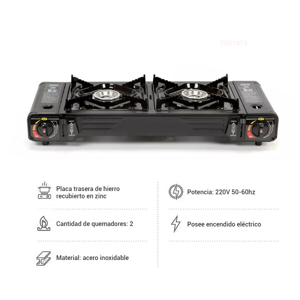 Anafe Camping doble cocina Portatil 2 Hornallas Imback Anafe Camping doble cocina Portatil 2 Hornallas Imback