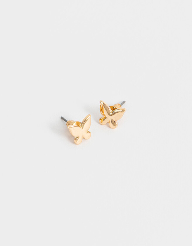 Aros Pasantes Con Mariposas Aros Pasantes De Mariposa - Dorado