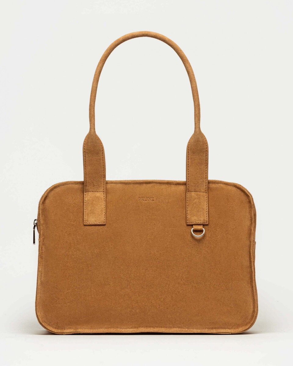 Bolso Capri en cuero gamuza - Cuoio 