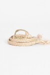 Cinturón rafia hebilla irregular beige
