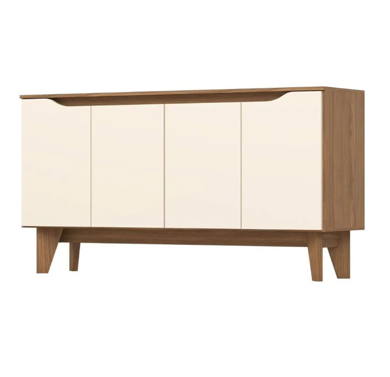 Aparador 4 Puertas Mdf Blanco Malaga Blanco/nat 